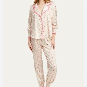 Morgan Lane Cream Pajama Set with Pink Star Print